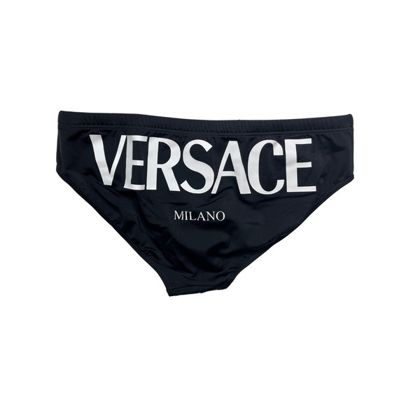 5-11 VERSACE NWT Men's Speedo Spell Out Logo Black Size 6 XL/US36/EU52 - Picture 1 of 8